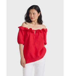blouse en lin rouge Agnès b.