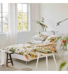 Housse de couette imprimée en satin de coton, GIARDINO DI ROSE ACACIA Designers Guild