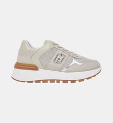 Sneakers à plateforme en daim et maille filet Liu Jo