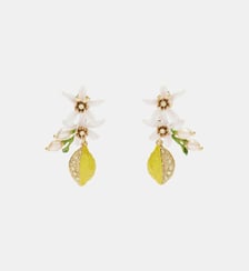 Boucles d'oreilles Demi Citron et fleurs de citronnier Les Néréides