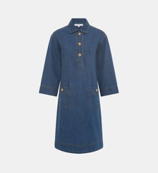Robe droite en denim à boutons dorés - PENELOPE Gerard Darel