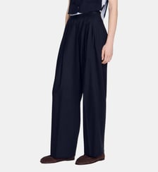 Pantalon en laine à rayures Sandro