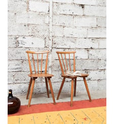 Paire de chaises en bois Alma N°729- Produit chiné Debongout