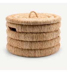 Panier rond avec couvercle bananier tressé AM.PM