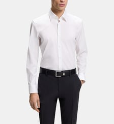 Chemise slim en popeline de coton stretch BOSS