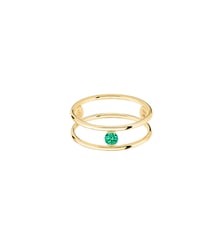 Bague HULA HOOP Solitaire - Émeraude  0,08ct - Or jaune 750‰ La Brune & La Blonde