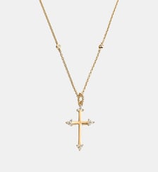 Pendentif en argent 925 doré 18K avec croix et topaze blanche Aristocrazy