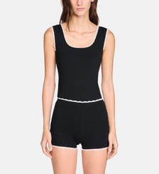 Short en coton côtelé perlé brodé Sandro