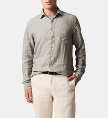 Chemise unie slim en lin manches longues Coromandel unisexe Rodd & Gunn