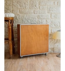 Valise roulante en bois Lucienne N°209- Produit chiné Debongout