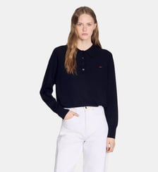 Polo en laine à logo Sandro