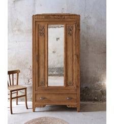 Armoire Art Nouveau en bois avec miroir Blandine N°517- Produit chiné Debongout