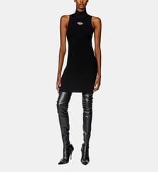 Robe courte à col roulé en maille côtelée Diesel