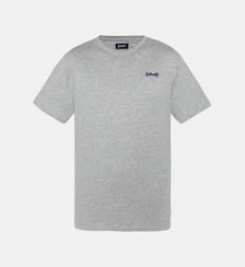 T-shirt brodé gris chiné Schott