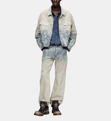 Veste trucker en denim jacquard Prince de Galles Diesel