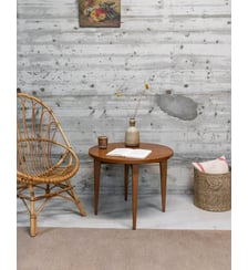 Table basse ronde en bois Donna N°970- Produit chiné Debongout