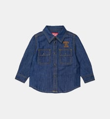 Chemise en denim à manches longues avec logo Diesel Kids