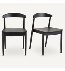 Lot de 2 chaises chêne teinté noir AM.PM