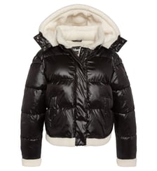 Doudoune à capuche doublée sherpa Schott
