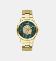 Montre Monarch Vert, Doré GW0958G2 Guess