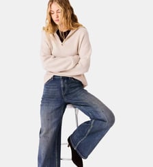 Jean large strassé Maje
