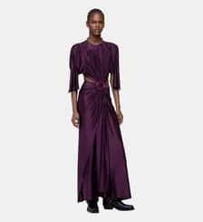 Robe midi asymétrique avec détails froncés Rabanne
