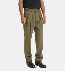 Pantalon à ceinture élastique en laine Balmain