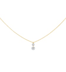 Collier 360° DUO - 2 diamants, poids total 0,35ct approx. - Or jaune 750‰ La Brune & La Blonde