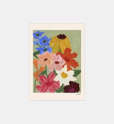 Poster   Flowers on Sage Green - The Poster Club x Carla Llnaos Poster & Frame