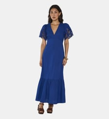 Robe À Manches Courtes Brodées En Coton Pauline Maison 123