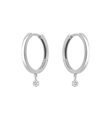 Créoles 360° - 2 diamants, poids total 0,14ct approx. - Or blanc 750‰ La Brune & La Blonde