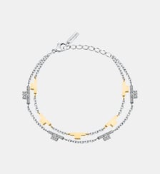 Bracelet en acier, cristaux, T-LOGO Trussardi