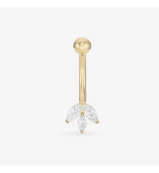 Piercing nombril titane Fauve taille 10mm argent Nebuleuse Bijoux