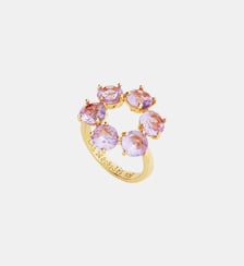 Bague fine six pierres rondes La Diamantine lavande Les Néréides