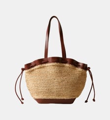 Panier raphia cuir Claudie Pierlot