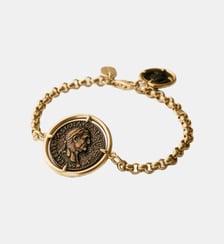 Bracelet plaqué en or jaune 18 carats avec pièce Aristocrazy