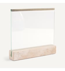 Cadre photo en verre et travertin, largeur 22 cm AM.PM