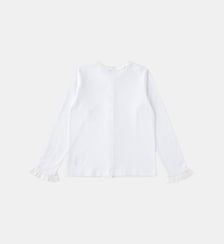 chemise pression volants blanche en coton Agnès b.