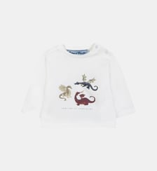 T-shirt - Bordeaux coton imprimé dinosaures Tartine Et Chocolat