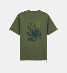 T- shirt col rond en coton imprimé dos pieuvre Serge Blanco