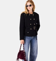 Veste mi-longue double boutonnage Maje