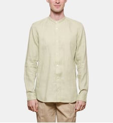 Chemise en lin Amande col Mao coupe droite Atelier Privé