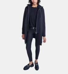 Manteau mi-long en néoprène capuche amovible Ikks