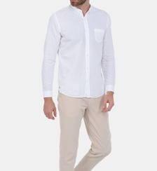 Chemise en coton col mao et poche Gili's