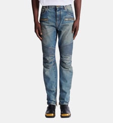 Pantalon biker en denim vintage Balmain