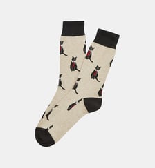 Chaussettes en coton - Cat sup Beige Arthur