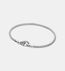 Bracelet à Charms Maille Queue de Renard Fermoir Pavé Pandora