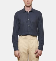 Chemise en flanelle marine coupe cintrée Atelier Privé