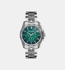 Montre Rebel at Heart Engraved 41 mm Acier inoxydable Vert foncé Thomas Sabo