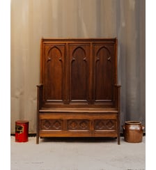 Banc d'église en bois Antoine N°497- Produit chiné Debongout
